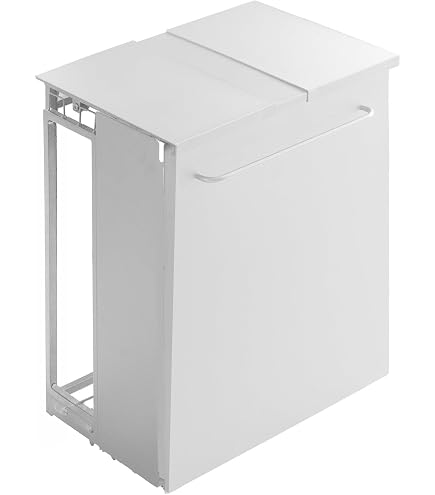 Amazon｜蓋付き目隠し分別ダストワゴン タワー 45L 2分別 ホワイト